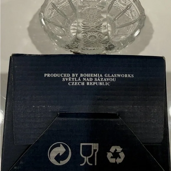 Bohemian Crystal Basket Vase